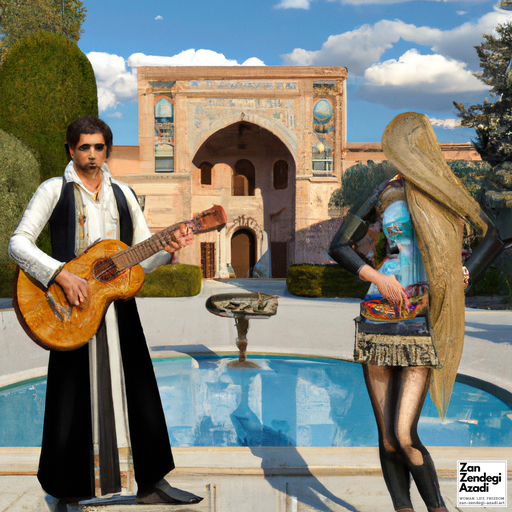 یک زن و یک مرد, ساز زدن, خیابان