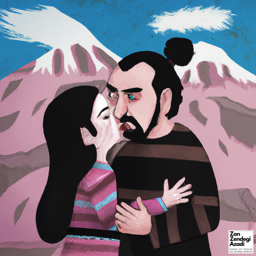 یک زن، یک مرد و یک کودک, بوسیدن, کوه