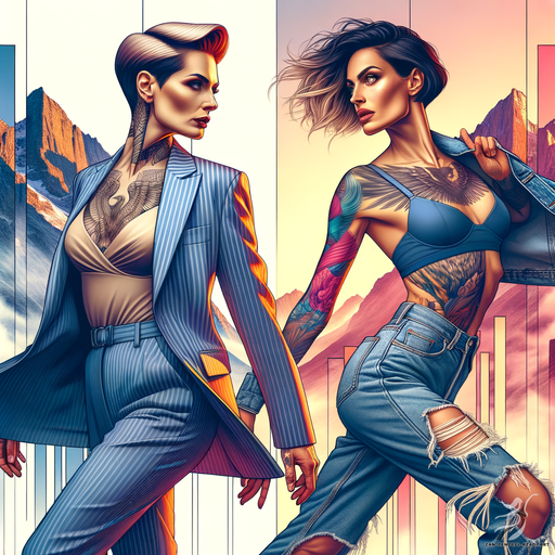Two women, Dancing, Mountain