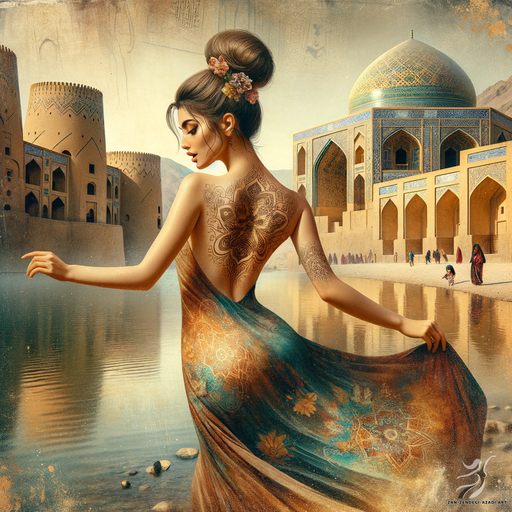 یک زن و یک کودک, رقصیدن, دریاچه