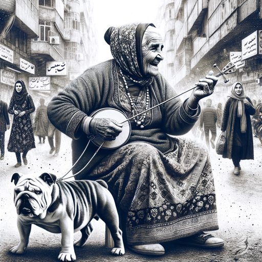 One woman, Playing music, Street