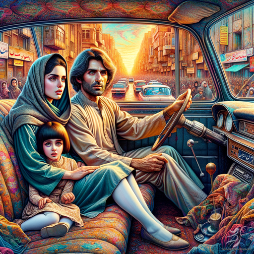 یک زن، یک مرد و یک کودک, رانندگی, خیابان