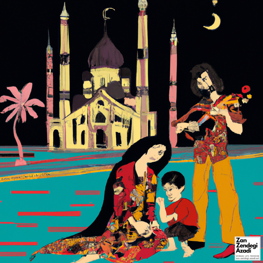یک زن، یک مرد و یک کودک, ساز زدن, خیابان