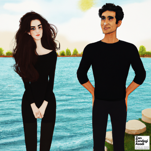 یک زن و یک مرد, ایستادن, دریاچه