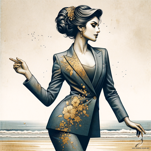 One woman, Dancing, Beach
